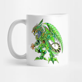 mexican kaiju the quetzalcoatl in mecha custom armor ecopop art Mug